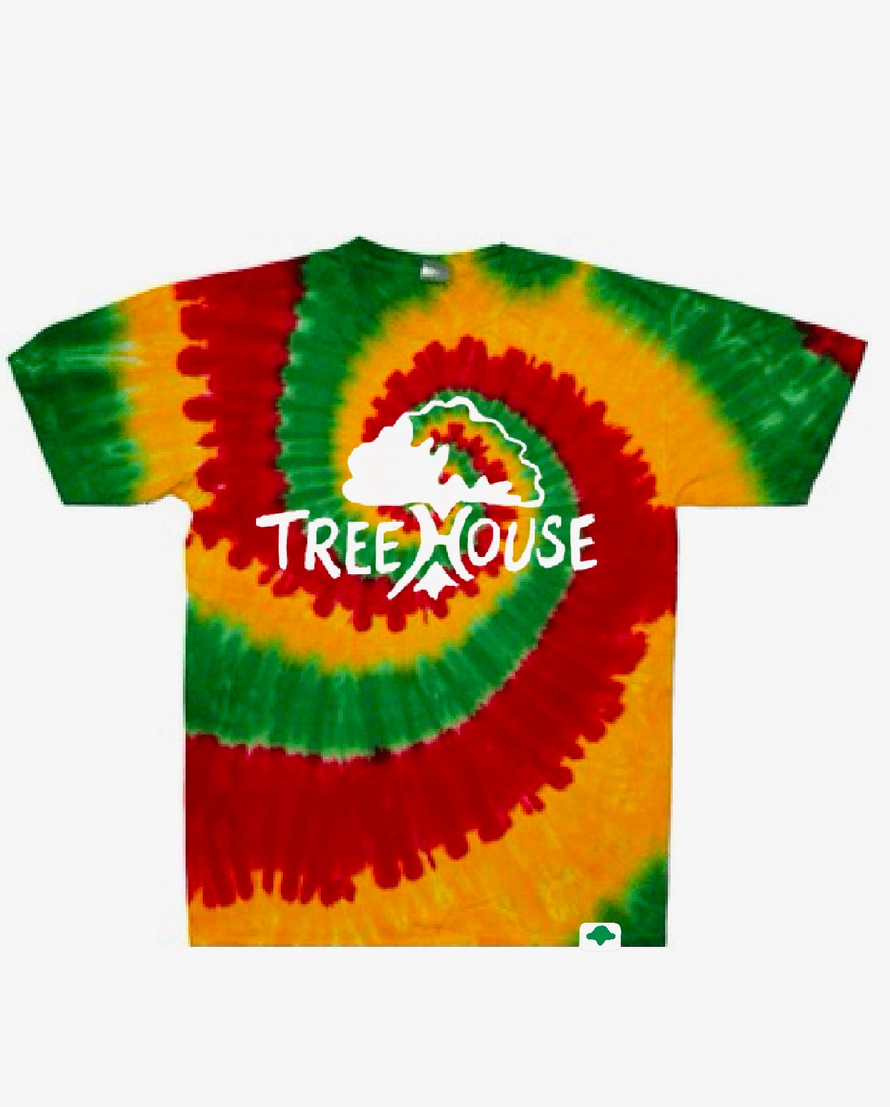 RASTA TIE DYE 'TREEHOUSE LOGO' TEE