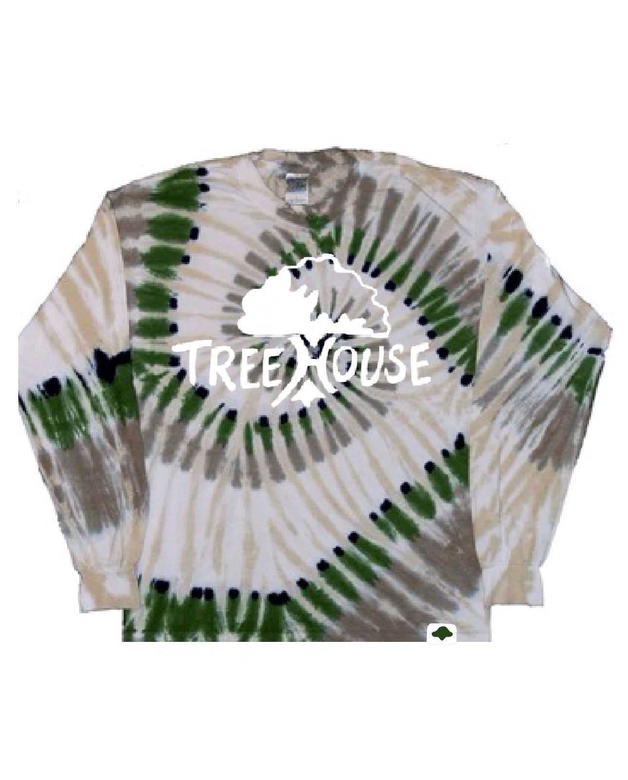 CAMO TIE DYE 'TREEHOUSE LOGO' LONG-SLEEVE TEE